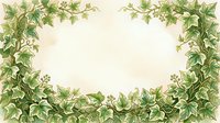 Ivy vines with green leaves frame a cream background, creating an isolated botanical border suitable for invitations, certificates, and design projects.