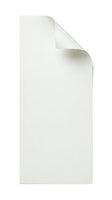 White blank paper sheet with curled corner edge isolated on transparent background for office documents and stationery design projects.