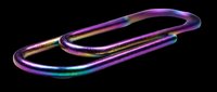 Pair of purple iridescent carabiners with rainbow gradient coating, isolated on transparent background, ready for clipart, t-shirt design, stickers, and print-on-demand products.