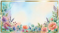 Watercolor floral border with pink peonies, lavender, and green foliage on white background. Isolated design element suitable for invitations, greeting cards, and stationery projects.