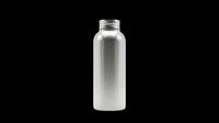 Sleek metallic aluminum bottle with screw cap, isolated on transparent background. Ready for product mockups, packaging design, t-shirt graphics, and print-on-demand applications.