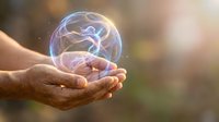 Hands holding glowing brain hologram with neural networks and light effects representing artificial intelligence, mental health, and cognitive science concepts.