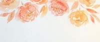 Watercolor peach and coral flowers with golden accents on textured paper background for wedding invitations and feminine design projects.