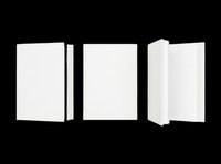 Blank hardcover books isolated on transparent background, ready for design use on t-shirts, stickers, print-on-demand products, and digital designs.
