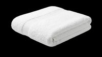 Folded white bath towel isolated on transparent background, ready for t-shirt design, clipart, stickers, print-on-demand products, and sublimation projects.