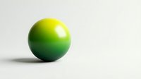 Glossy sphere with gradient from yellow to green, isolated on white background, suitable for design projects, web graphics, and digital compositions.
