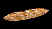 Rustic whole grain baguette with golden crust, isolated on transparent background. Ready for bakery menus, stickers, t-shirt design, clipart, and print on demand use.