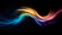 Colorful flowing wave of light energy on black background with rainbow spectrum colors creating dynamic motion effect for abstract design projects.