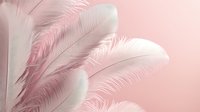 Delicate pink and white feathers creating soft textural background with gentle gradient effect, macro view showing intricate barbs and natural plumage details.