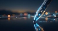 Digital hand with glowing network connections and data flow visualization representing artificial intelligence and technology innovation in business.