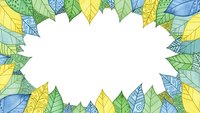 Decorative leaf border frame with colorful autumn foliage pattern on white background, isolated for design projects and seasonal graphics.