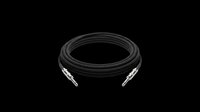 Black guitar instrument cable with two jack plugs, isolated on transparent background, ready for T-shirt, sticker, clipart, and print on demand design use.