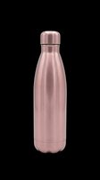 Rose gold stainless steel insulated water bottle isolated on transparent background, ready for sublimation, print on demand, stickers, and T-shirt design use.