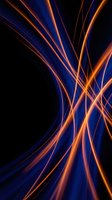 Dynamic neon light streaks in orange and blue creating intersecting energy beams on dark background for modern digital design projects.