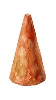 Watercolor cone shape in warm terracotta and burnt orange tones, isolated on white background. Suitable for design projects, clipart, and creative compositions.