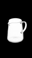 Empty glass pitcher with handle isolated on transparent background, ready for design use on t-shirts, clipart, stickers, print-on-demand products and sublimation projects.