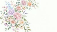 Soft watercolor floral bouquet with pastel roses, peonies, and greenery on white background, perfect for wedding invitations and cards.