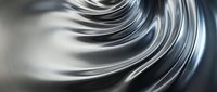 Abstract metallic swirl with flowing silver curves creating dynamic motion blur effect for modern digital backgrounds and contemporary design projects.