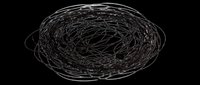 Chaotic hand-drawn scribble swirl in black ink, isolated on transparent background, ready for t-shirts, stickers, clipart, print on demand, and sublimation design use.