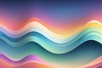 Colorful wavy abstract background with smooth gradient layers in pastel rainbow colors creating fluid motion effect. Modern minimal design for presentations.