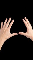 Two female hands with light skin tone positioned facing each other on transparent background, ready for design use in t-shirts, clipart, stickers, print-on-demand products, and sublimation projects.