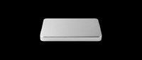Sleek silver rectangular metal box with lid, isolated on transparent background, ready for T-shirt design, stickers, clipart, print on demand, and sublimation use.