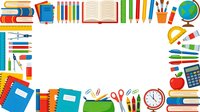 Back to school supplies arranged on white background including books, pens, pencils, notebooks, globe, calculator, ruler, scissors, clock and apple for education projects.