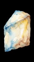 Watercolor abstract shape with blue, yellow, and brown tones isolated on transparent background. Ready for t-shirt design, clipart, stickers, sublimation, and print-on-demand projects.