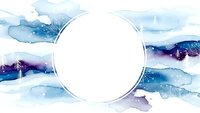 Abstract watercolor background with white circle frame in blue and purple tones for modern design projects and creative presentations.