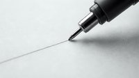 Black marker pen drawing a thin line on white paper, suitable for art, design, writing, and creative projects.