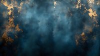 Dark blue textured background with golden metallic accents and smoky atmospheric effects creates luxurious abstract pattern for elegant design projects.