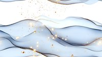 Luxurious abstract waves in light blue and navy tones with golden sparkles creating elegant flowing pattern. Modern minimalist design for luxury backgrounds.