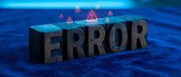 Error message alert with warning triangles on digital blue background, representing system failure, cybersecurity threat, and network malfunction for tech and IT design.