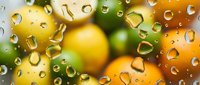 Fresh citrus fruits with water droplets on surface, ideal for food and beverage marketing, healthy eating campaigns, and culinary design projects.
