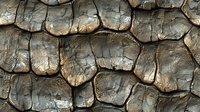 Cracked dry earth texture with deep fissures forming natural polygon pattern. Brown and gray tones create dramatic relief surface suitable for backgrounds.