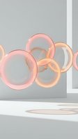 Translucent glass spheres in soft pink and peach tones arranged in an abstract composition against neutral background, suitable for modern design, wallpapers, and contemporary art projects.