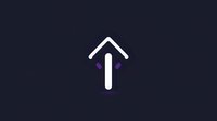 Modern minimalist home upload icon with white arrow and purple accents on dark navy background for web design and mobile applications.