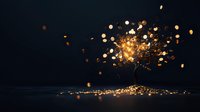 Glowing sparkler emitting bright golden sparks against dark background, creating magical light trails and bokeh effect. Festive celebration moment captured in low light.