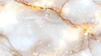 Luxurious white marble texture with golden veins and glowing sparkles on light background, natural stone pattern with elegant shimmer effect.