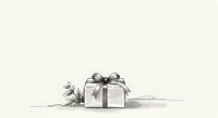 Wrapped gift box with ribbon bow and decorative greenery on neutral background, isolated for holiday, celebration, and seasonal design projects.