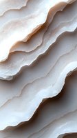 Abstract wavy layers in white and beige tones create organic flowing pattern with soft shadows and highlights, suitable for luxury brand designs and modern interiors.