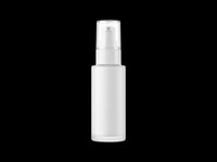 White pump dispenser bottle isolated on transparent background, ready for cosmetic branding, packaging mockups, skincare design, print on demand, and sticker use.