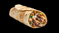 Grilled chicken wrap filled with fresh vegetables, isolated on transparent background. Ready for menu design, food packaging, restaurant marketing, print-on-demand products, and culinary graphics.