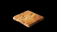 Rustic square focaccia bread slice isolated on transparent background, ready for stickers, t-shirt design, print on demand, clipart, and sublimation projects.