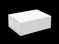 Blank white rectangular box isolated on transparent background, ready for packaging design, branding mockups, product presentations, t-shirt printing, and print-on-demand applications.