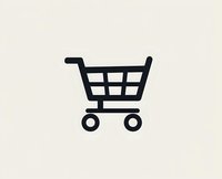Simple black shopping cart icon isolated on light background. Clean minimalist design for e-commerce, retail, and online store applications.