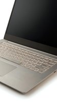 Silver laptop computer with black screen displayed at angle on white background, isolated for web design and technology marketing use.