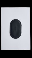 Black oval wireless earbud case isolated on transparent background, ready for t-shirt design, clipart, stickers, print-on-demand products and sublimation projects.