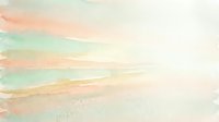 Soft watercolor background with pastel green, peach and cream horizontal brushstrokes creating gentle abstract texture for creative projects.