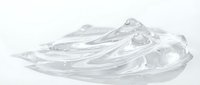 Transparent clear gel or liquid substance with flowing, organic shapes and glossy texture isolated on white background for design and packaging use.